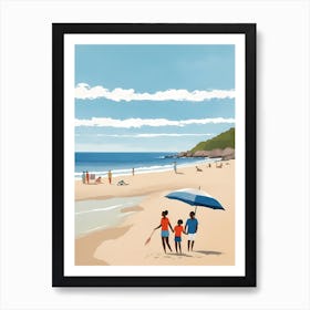 People On The Beach Painting (52) Art Print