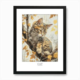 Cat Precisionist Illustration 1 Poster Art Print