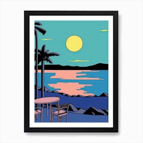 Minimal Design Style Of Miami Beach, Usa 7 Art Print