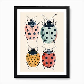 Colourful Insect Illustration Ladybug 8 Art Print