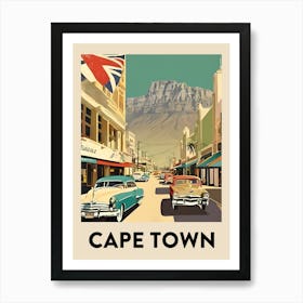 Cape Town Retro Travel Poster 1 Art Print