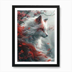 Beautiful Fantasy White Fox 18 Art Print