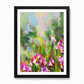 Lady Slipper Orchid Impressionist Painting Plant Art Print