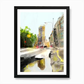 Cityscape Watercolor Painting Affiche