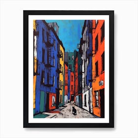 Painting Of A New York With A Cat In The Style Of Of Pop Art 2 Art Print
