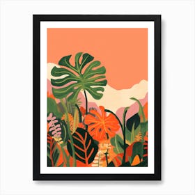 Boho Plant Painting Monstera Deliciosa 1 Art Print