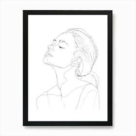 Portrait Of A Woman Minimalist One Line Illustration Art Print