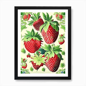 Strawberry Fruit, Market, Fruit, Vintage Botanical Art Print