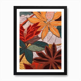 Fall Botanicals Poinsettia 1 Art Print