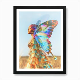 "Unearthly Beauty: Surreal Butterfly Woman" Art Print