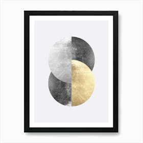 Gold and metal circles 1 Art Print