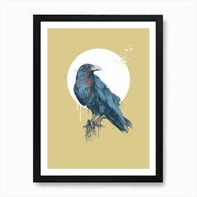Blue Crow 3 Art Print