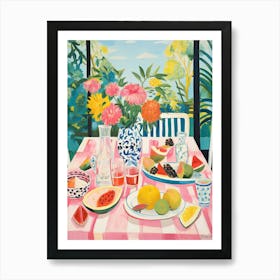 Summer Lunch Food Illustration 1 Art Print