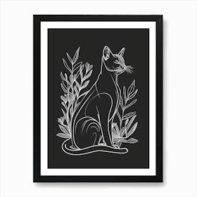 Russian Blue Cat Minimalist Illustration 4 Art Print