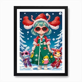 Santa Girl Art Print