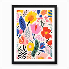 Flowers 47, Matisse style, Floral texture Art Print