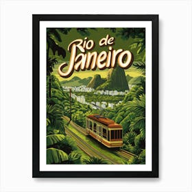 Aihrgdesign A Mid Century Modern Travel Poster For Rio De Janeiro 4 Art Print