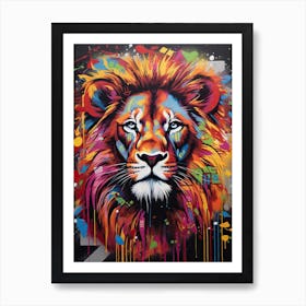 Lion Art Painting Graffiti Style 2 Art Print