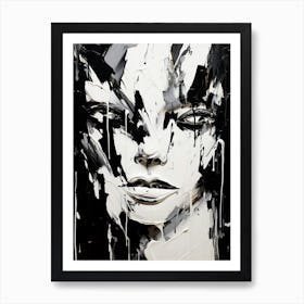 Emotions Abstract Black And White 4 Art Print