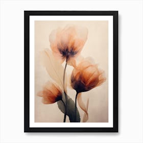 Parchment Flowers No 4 Art Print