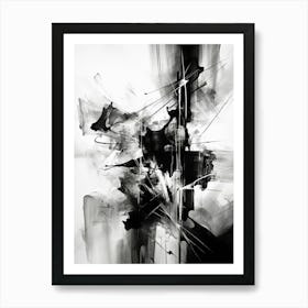 Transcendent Echoes Abstract Black And White 4 Art Print