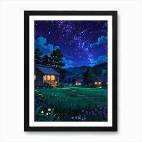 Night Sky Anime aesthetic 21 Art Print