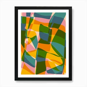 Mid Mod Abstract Color Blend Geometric Art Print