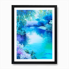 Water Gardens Waterscape Marble Acrylic Painting 2 Art Print