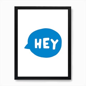 Hey Bubble Super Scandi Blue Kids Art Print