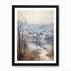 Winter City Park Painting Hampstead Heath London 3 Art Print