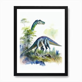 Plateosaurus Watercolour Dinosaur Art Print