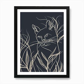 Tiffany Cat Minimalist Illustration 2 Poster