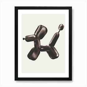 Balloon Dog Black Art Print