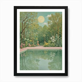 Swimming Pool In The Garden Art Print