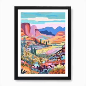 Colourful Desert Illustration 11 Art Print