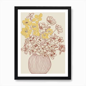 Floral Still Life Sketch Line Art 7 Art Print