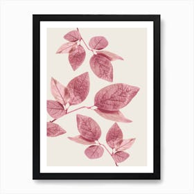 Pink Leaves Art Print