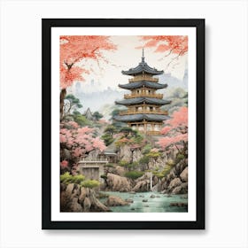 Historical Castles And Temples Japanese Style 1 Art Print