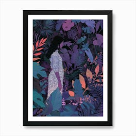 In The Garden Purple 1 Art Print