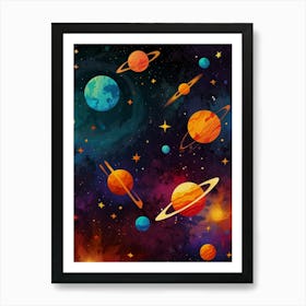 Planets In Space 13 Art Print