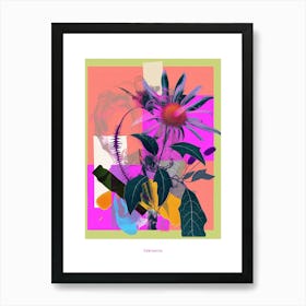 Edelweiss 3 Neon Flower Collage Poster Art Print