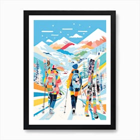 Hakuba   Nagano Japan, Ski Resort Illustration 1 Art Print