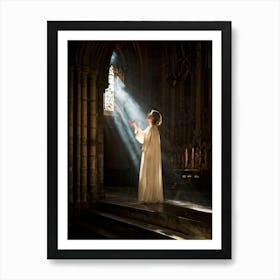 A Digital Painting Capturing The Moment Of Resurrection A Sheer Clad Figure Imbued With Spiritualit (5) 1 Art Print