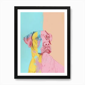Block Colour Dog Line Art Print
