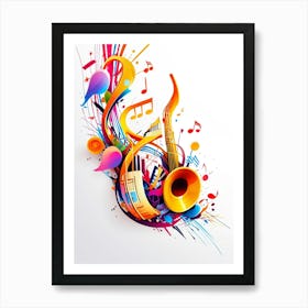 Abstract Music Background Art Print