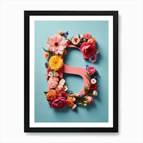 Letter S Made Of Flowers 2 Art Print