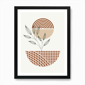 Boho Art Prints Scandi Art Sage Orange Abstract Art C Art Print