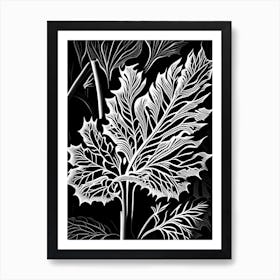 Angelica Leaf Linocut Art Print