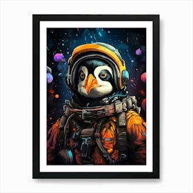 Penguin In Space 1 Art Print