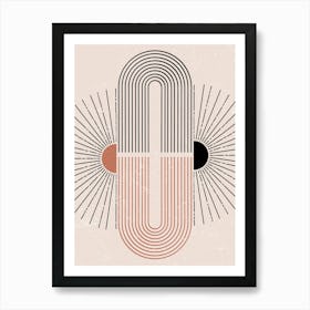 Geometric Abstract Concentric Lines Loop Rays Symmetry Art Print